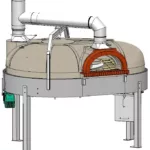 Wood-fired oven 1400R with rotating floor and rotating trays for restaurants and pizzerias