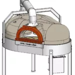 Wood-fired oven 1200R with rotating floor and rotating trays to bake pizzas