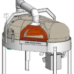 Gas- und Holzbefeuerter Drehpizzaofen  1200 RBGSP für Pizzabäcker