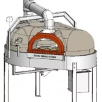 Four à sole rotative et plateaux tournants bois et gaz 1200RBG pour pizzas