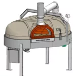 1400 RBGSP gas and wood rotating pizza oven for professionals